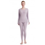 Lilac Thermal Underwear for Women Solid Ultra Soft Long John thermal Underwear Sets Base Layer for Women Lilac Thermal Underwear for Women Solid Ultra Soft Long John thermal Underwear Sets Base Layer for Women