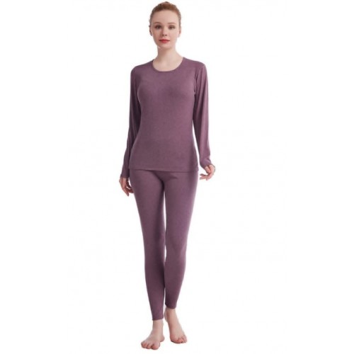 Purple Thermal Underwear for Women Solid Ultra Soft Long John thermal Underwear Sets Base Layer for Women Purple Thermal Underwear for Women Solid Ultra Soft Long John thermal Underwear Sets Base Layer for Women