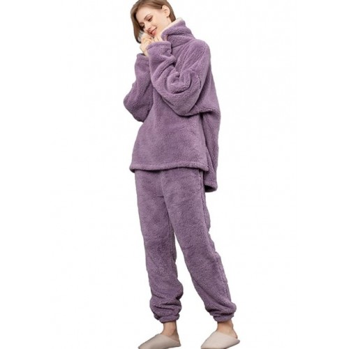 Winter Warm 100% Fleece Plush Pajamas Set for Women Ultra-Soft Flannel Christmas Lounge Homewear Pullover Set Winter Warm 100% Fleece Plush Pajamas Set for Women Ultra-Soft Flannel Christmas Lounge Homewear Pullover Set